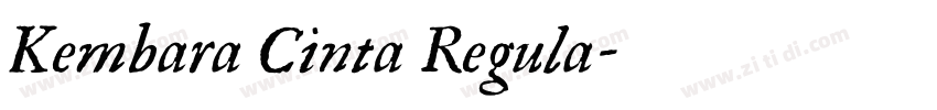 Kembara Cinta Regula字体转换
